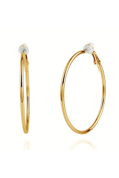 1PARÇAMAVİ 3 cm Clip-On Ring Women's Earrings - Non-Perforated Earrings