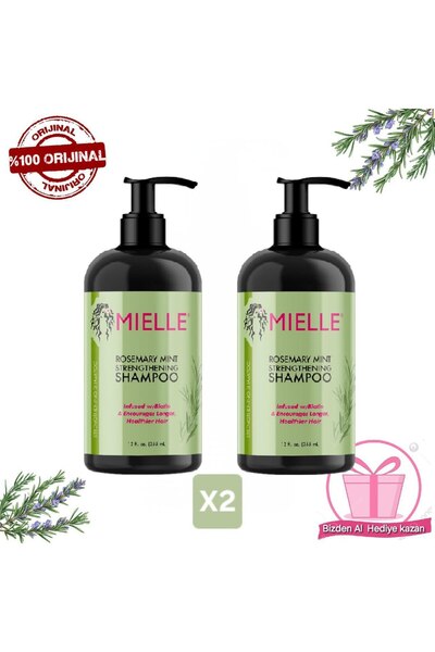 mielle organics Biberiye ve Nane 2Li Güçlendirici Şampuan Rosemary Mint Stren...