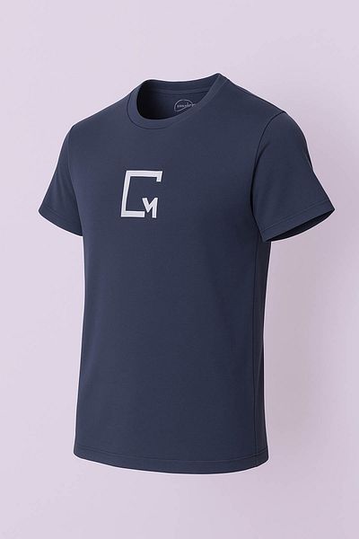 trender Square Print Navy Blue Men's T-Shirt