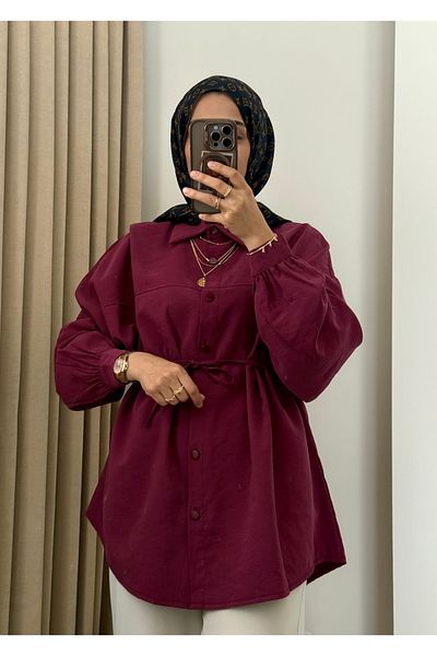 MERİÇ BOUTİQUE Soft Fabric Comfortable Fit Tunic Shirt (String Belt)