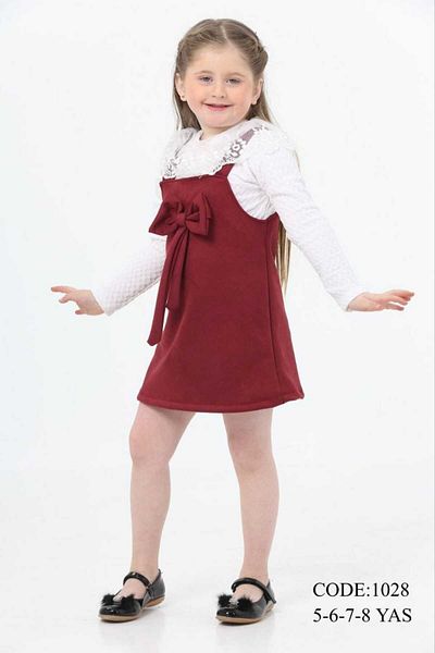 tanmodam Girl's Ribbon Salopet Plum (Not Included)