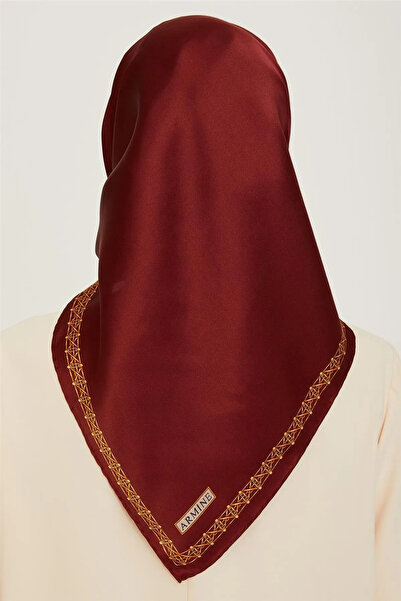Armine DJ SAF İPEK EŞARP 9260D (S) ( SURA) 90 x 90 Bordo 81