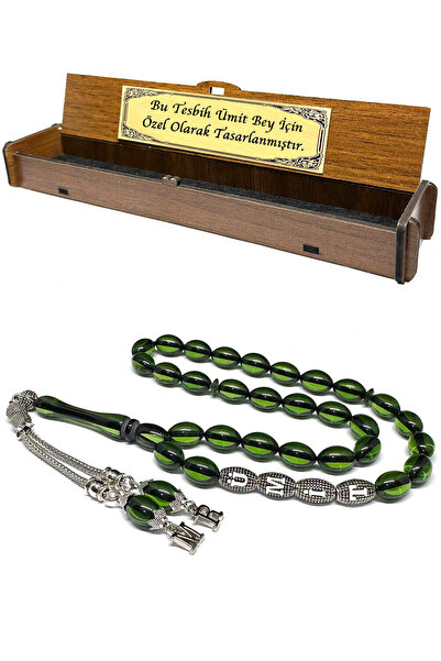 Fabula Silver Kişiye Özel İsimli Tesbih Erkek Hediye Harfli Toz Kehribar Tespih