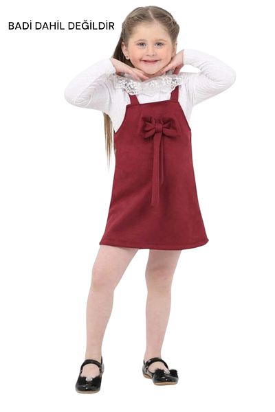 tanmodam Girl's Ribbon Salopet Plum (Not Included)