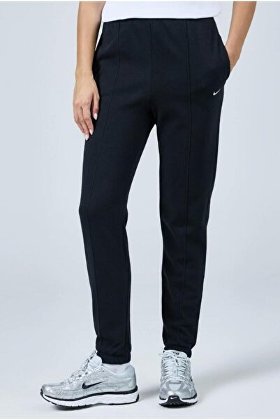 Nike Chill Terry Dar Kesimli Fransız Havlu Kumaşı Kadın Siyah Eşofman Altı