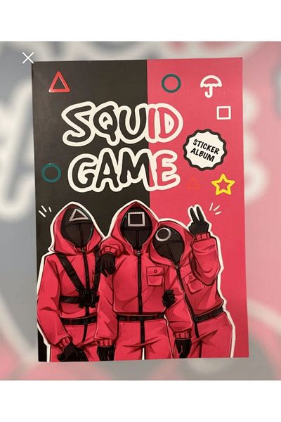 Saten Squid Game Sticker Notebook 16 Pages 208 Stickers