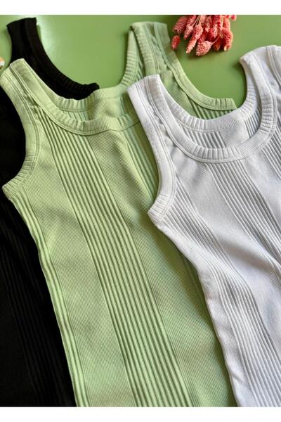VicTroy Linea Camisole 3-Piece Extra Bias Thick Strap Black, White and Green Color Women's Undershirt 60V15