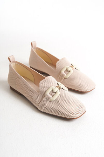 MARSEDO Nina Жіночі балетки з круглим носком і пряжкою, бежеві