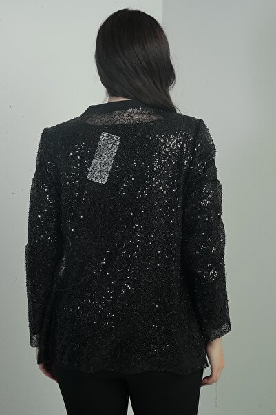 By Saygı Women's Jacket Beadwork Sequin Sequin Long Sleeve B.B. Double Team