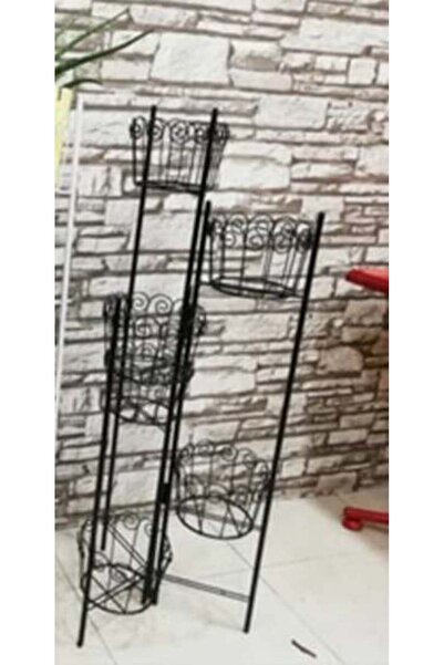 konak züccaciye 6 Gözlü Ferforje Çiçeklik Siyah