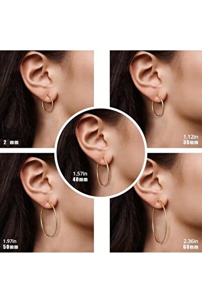 1PARÇAMAVİ حلق نسائي بمشبك 3 سم - حلق بدون ثقب