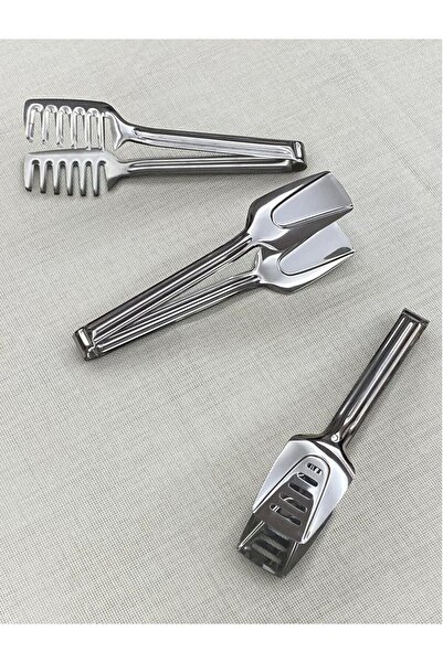 BRE HOME Set of 4 Serving Tongs 1 Hard Tip Silicone Serving Spoon 3Pcs Pasta, Pastry, Salad Tongs