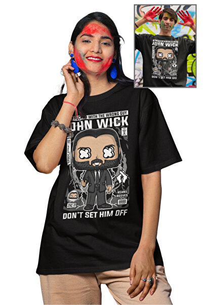 Fuddy Moda Majica sa printom Džon Vik, unisex mini majica iz filma Džon Vik Š...