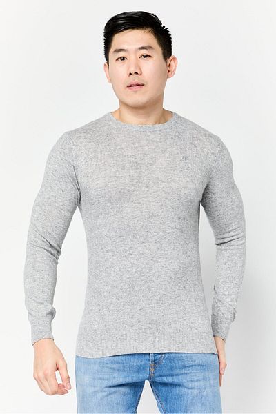 Harmont & Blaine Jeans Men Crew Neck Long Sleeve Heather Sweater, Grey