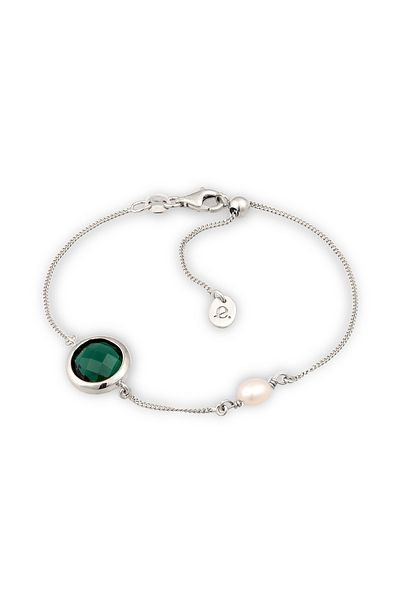 ELLI Brățară Femei Cerc Armouredchain Cuarț Checkerboard Dublu Setare Verde 925 Sterling S
