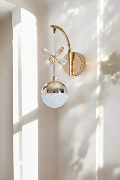 Genel Markalar ŞIK SARKIT LED APLİK GOLD KRİSTAL TAŞLI