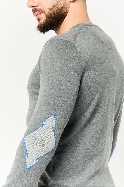 Harmont & Blaine Jeans Men Crew Neck Textured Sweater, Grey