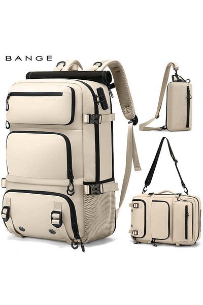 BANGE Multifunctional Backpack, For Travel, Hiking, Sports, Removable Cover, Tsa Lock,