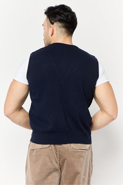 Harmont & Blaine Men V Neck Embroidered Logo Sweater Vest, Multicolor
