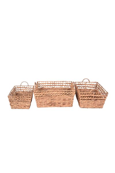 Bahçem Decorative Water Hyacinth/Water Hyacinth Basket Set of 3