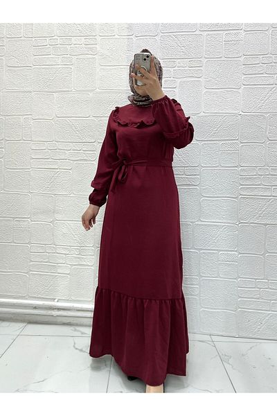 Zeynep Butik Aerobin Fabric Frilly Dress 1686