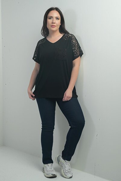 By Saygı Γυναικείο τζιν παντελόνι με ψηλόμεσο σωλήνα με λύκρα Plus Size