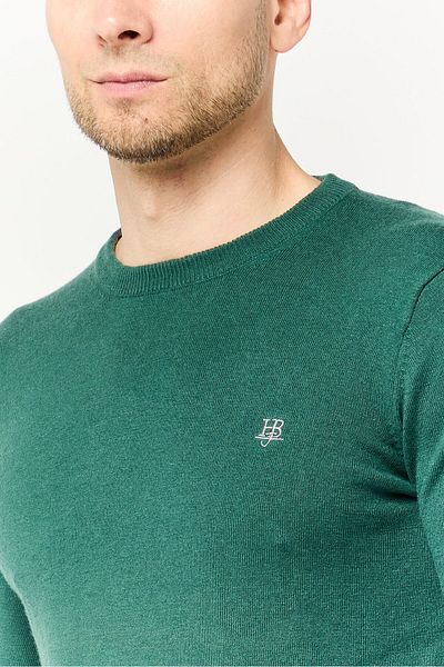 Harmont & Blaine Jeans Men Mock Neck Embroidered Logo Sweater, Green