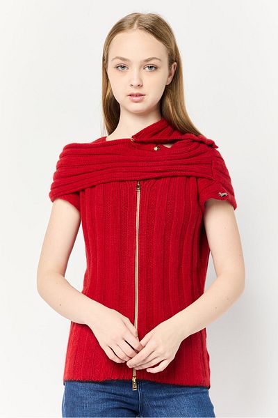 Harmont & Blaine Women V-neck C5roched Sweater, Red