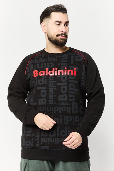 Baldinini Men Crew Neck Brand Logo Sweatshirts, Black