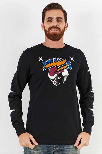 Diesel Men Crew Neck Long Sleeve Printed T-Shirts, Black