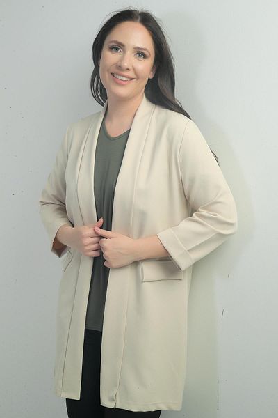 By Saygı Jachetă lungă Max Lycra cu guler șal