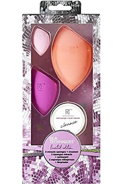 Real Techniques Miracle Beauty Blender Sponge Set with Makeup Brush Cleaner by Real Techniques - Set of 3 Pieces