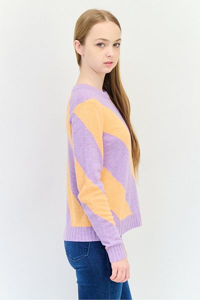 Esprit Women Round Neck Stripe Sweater, Multicolor