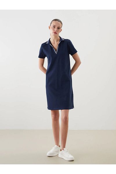 LC Waikiki Φόρεμα πικέ με γιακά Polo σε γραμμή Α
