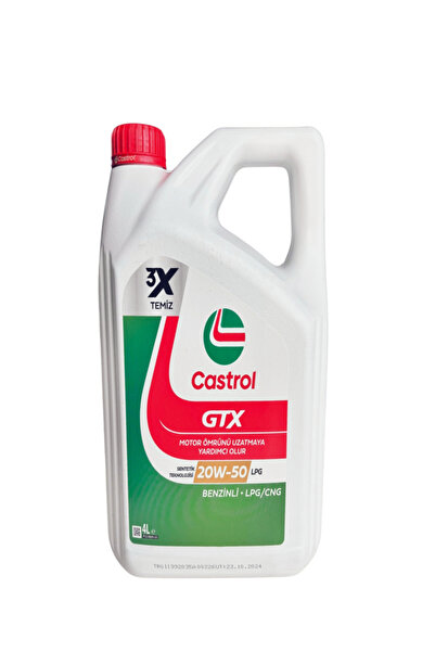 CASTROL GTX LPG 20W-50 Motor Yağı 4 Litre Ürt Tarih : 2025