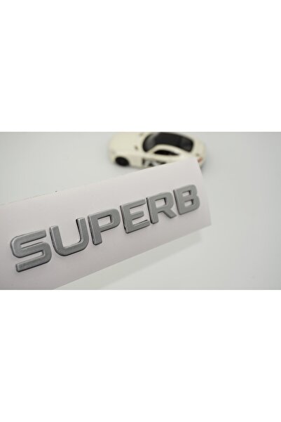 DK Tuning Skoda SUPERB Bagaj Yeni Nesil Gri Yazı Logo Arma