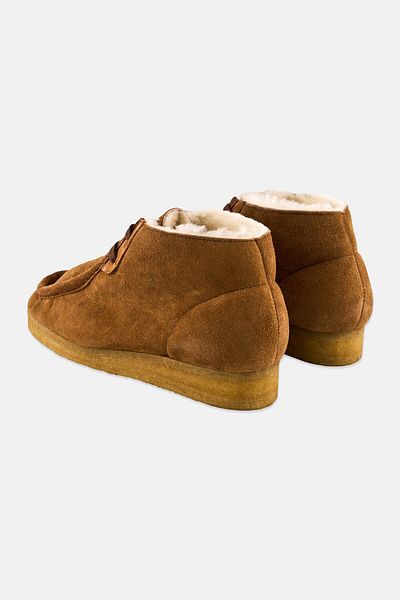 CLARKS Women Standard Wallabee Lace Up Ankle Boots, Brown