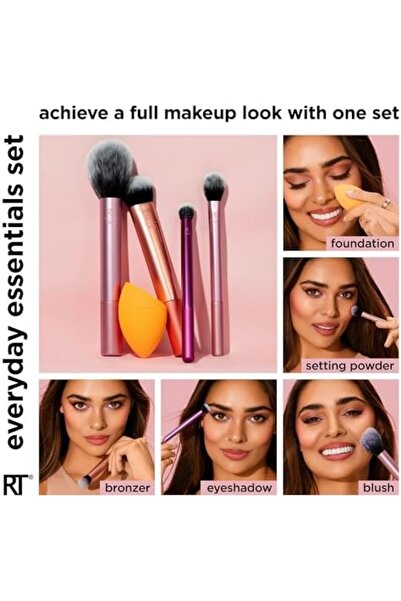 Real Techniques Makeup Brush Set with 2 Sponge Blenders for Eyeshadow, Foundation, Blush, and Concea