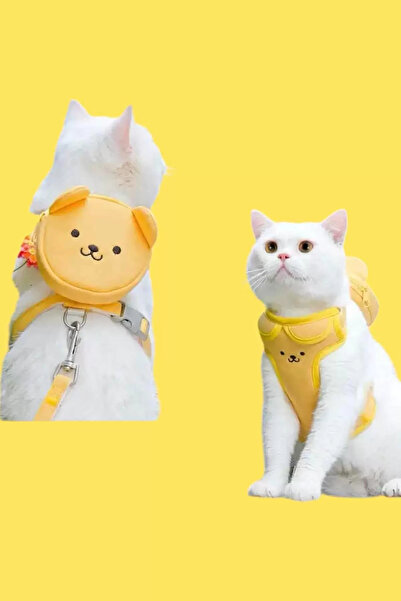 MODA Ayıcık Figürlü Çanta Detaylı Bel Göğüs Ayarlanabilir Kedi/Köpek Tasma