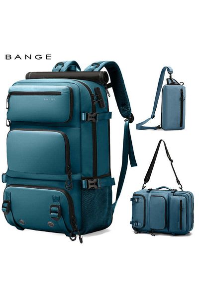 BANGE Rucsac multifuncțional, pentru călătorii, drumeții, sport, husă detașabilă, încuietoare TSA,