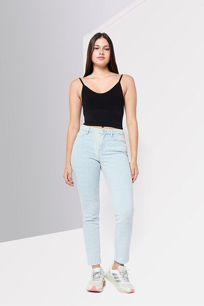 Guess Women Skinny Fit Textured Denim Jeans, Blue Wash