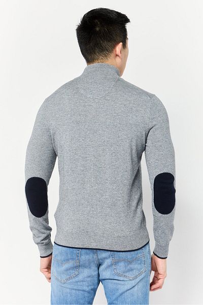 Harmont & Blaine Men Mock Neck Long Sleeves Embroidered Logo Sweatshirts, Grey