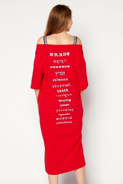Diesel Women Graphic Print Midi Dress, Red