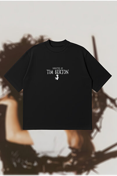 PURE POWER تي شيرت من القطن السميك المطبوع للجنسين من تيم بيرتون