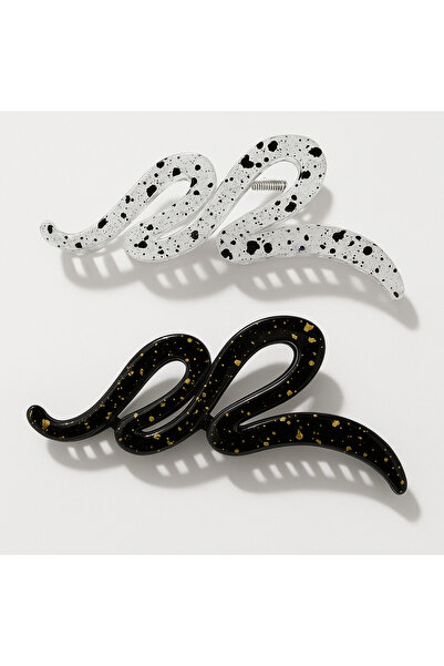 Srctech مجموعة إبزيم على شكل ثعبان باللونين الأبيض والأسود مكونة من قطعتين