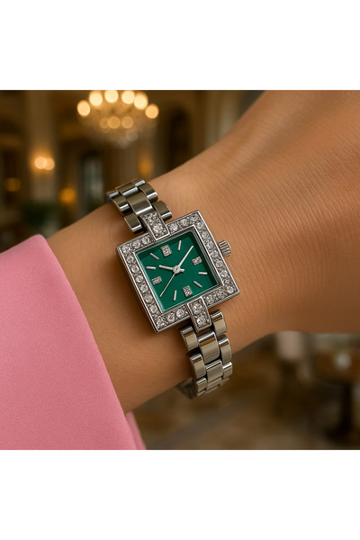 Clup Polo Kare Model Gümüşkadın Kol Saati Tasarım Model