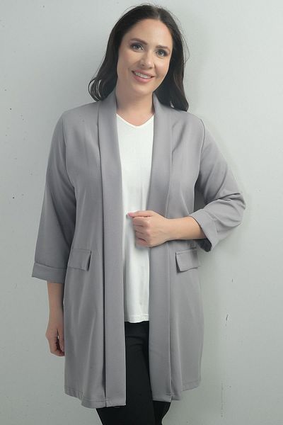 By Saygı Jachetă lungă Max Lycra cu guler șal
