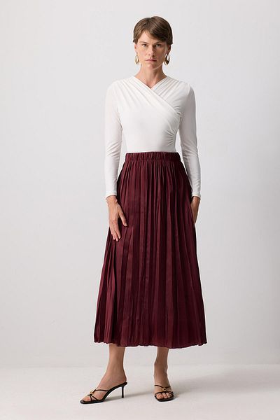 Touché Privé Crushli Satin Skirt