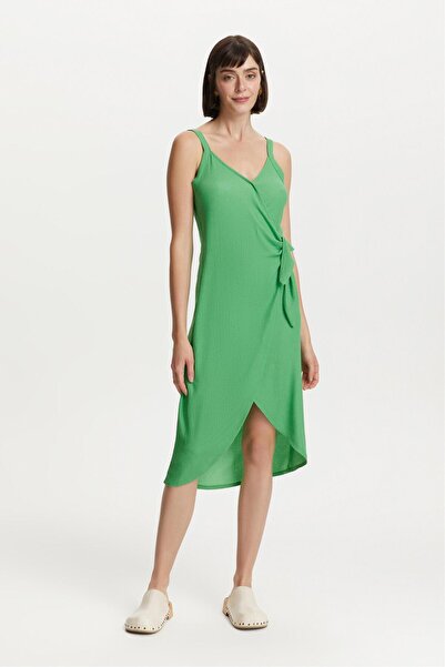Mudo Textured Double-breasted Cut Midi Dress