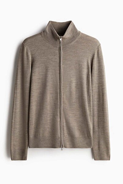 H&M Slim Fit Zip-through merino wool cardigan